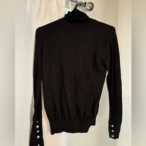Zara black turtle neck with gold sleeve details